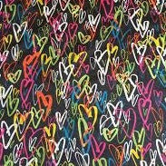 Neon Hearts on Black