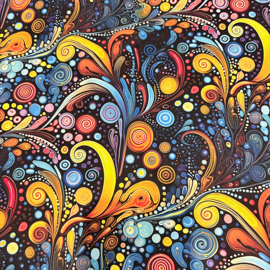 Blue, Orange and Yellow Swirls