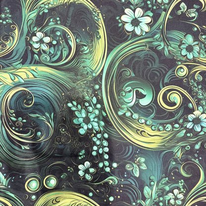 Green Floral Swirls