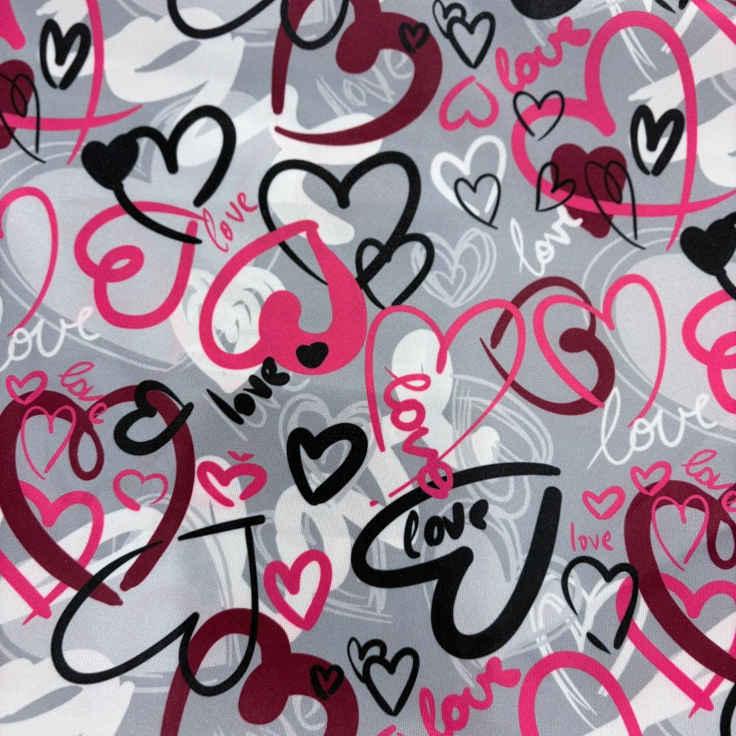Graffiti Hearts on Grey