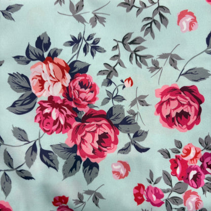 Peonies on Dusty Blue
