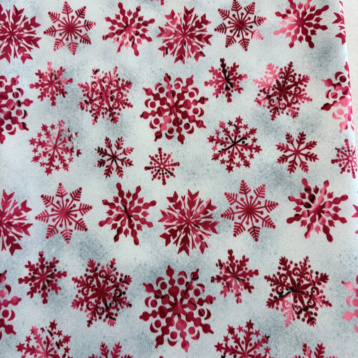 Red Snow Flakes on Grey