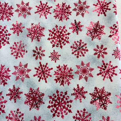 Red Snow Flakes on Grey