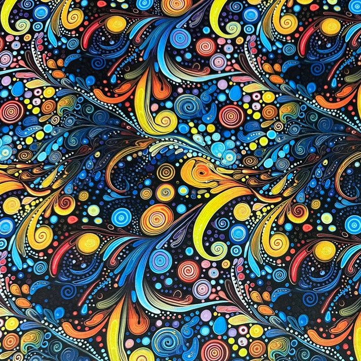 Blue, Orange and Yellow Swirls