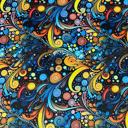 Blue, Orange and Yellow Swirls