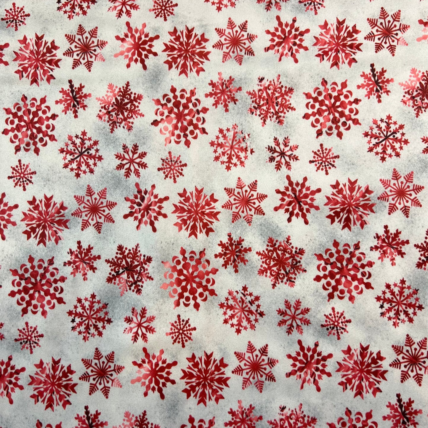 Red Snow Flakes on Grey